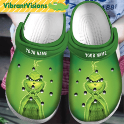 personalized grinch christmas crocs classic clog shoes, clogs shoes for men women and kid, funny clogs crocs, christmas
