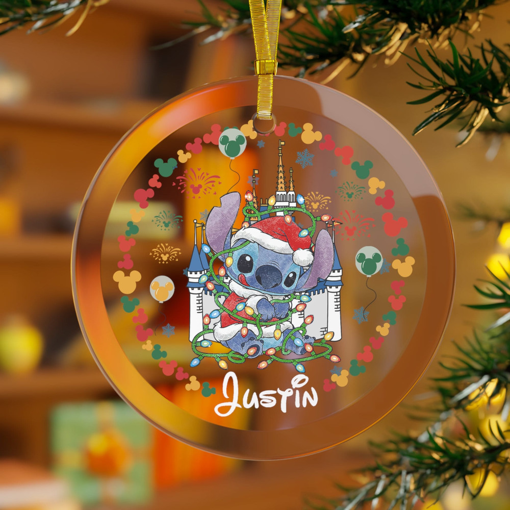 Personalized Stitch Glass Ornament, Stitch Christmas Ornament , Disney Christmas Ornament, Disney Stitch Ornament, Lilo Stitch Ornament.jpg