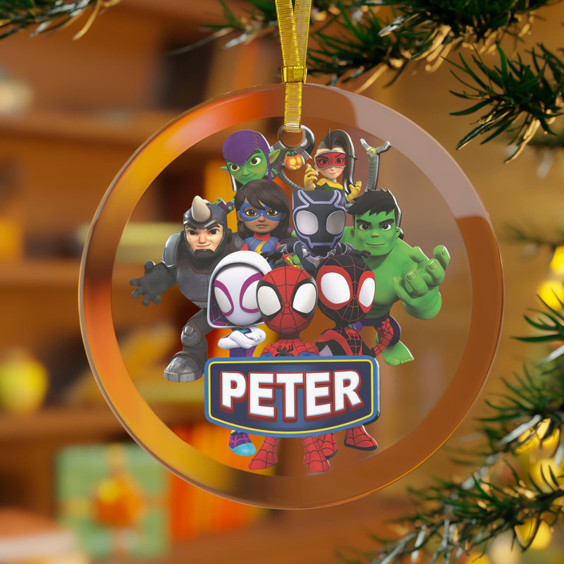 Personalized Superhero Ornament, Superhero Christmas Ornament , Custom Marvel Ornament, Family Tree Decor,  Kid Ornament, Boys Ornament.jpg