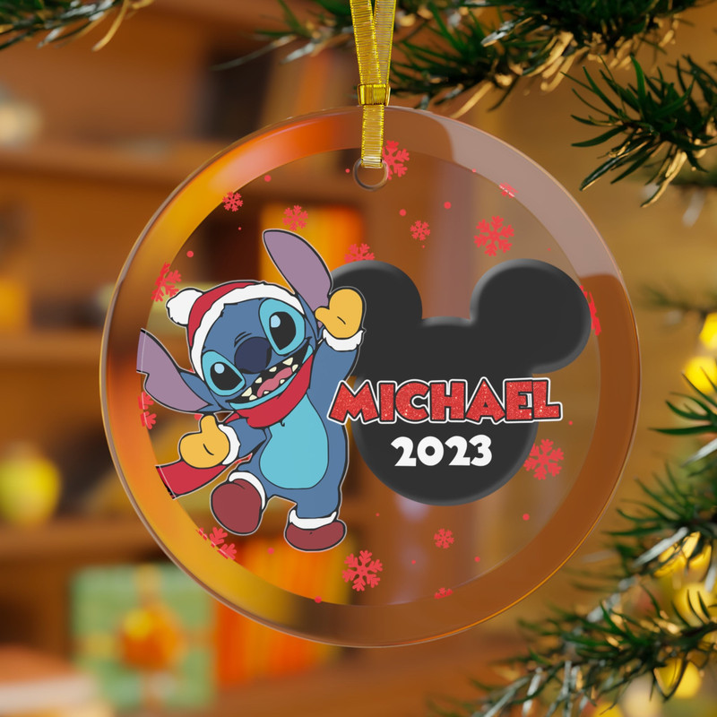 Stitch Christmas Glass Ornament, Stitch Ornament, Disney Christmas Glass Ornament, Disney Stitch Ornament, Lilo Stitch Ornament.jpg