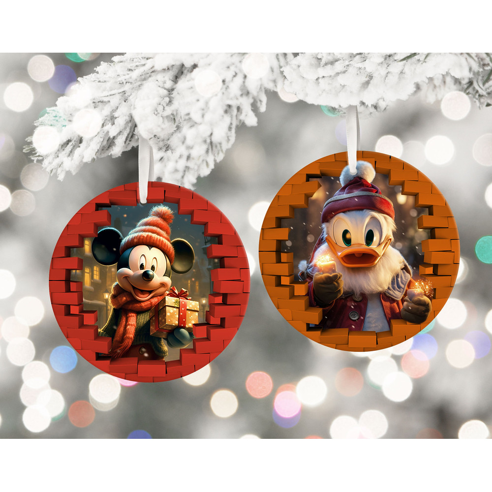 3D Mickey Break Wall Christmas Ornament, 3D Christmas Tree Ornaments, Christmas Tree Decor, Christmas Gift.jpg