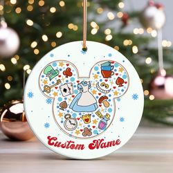 alice in wonderland princess ornament, custom name christmas ornament