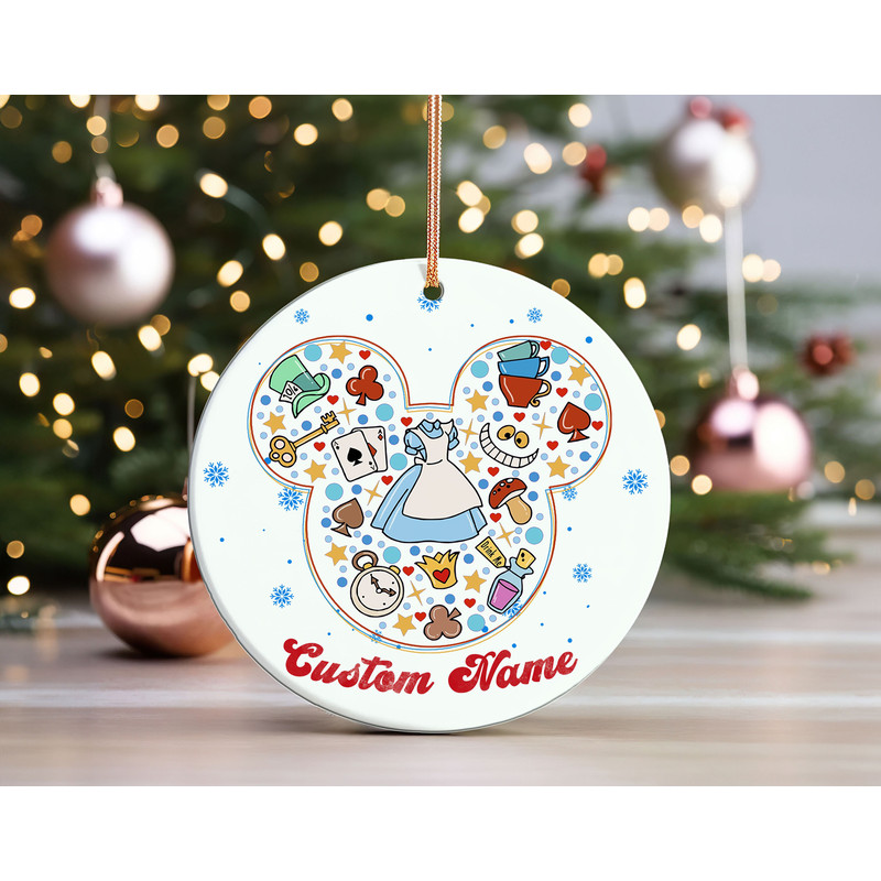 Alice in Wonderland Princess Ornament, Custom Name Christmas Ornament, Personalized Gift for Christmas.jpg