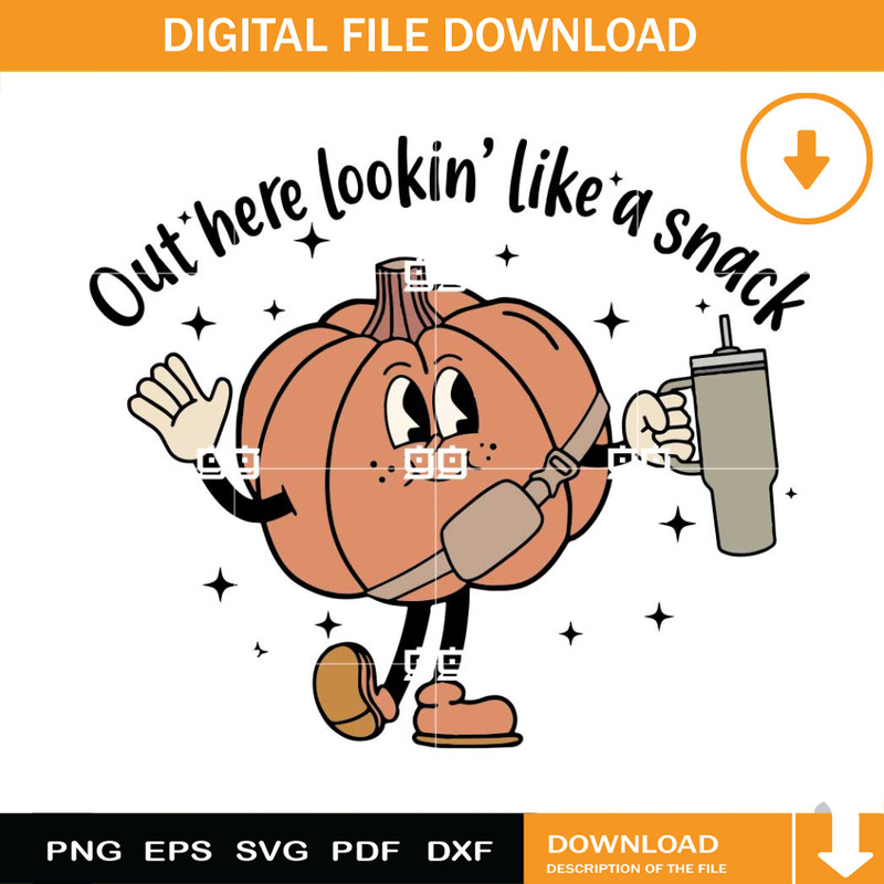 Out Here Lookin Like A Snack SVG, Boujee Pumpkin SVG, Retro Bougie SVG.jpg