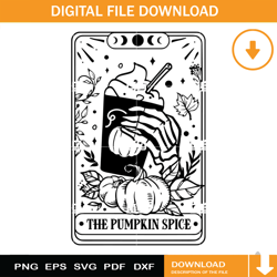 the pumpkin spice tarot card svg, pumpkin spice latte svg, tarot card svg