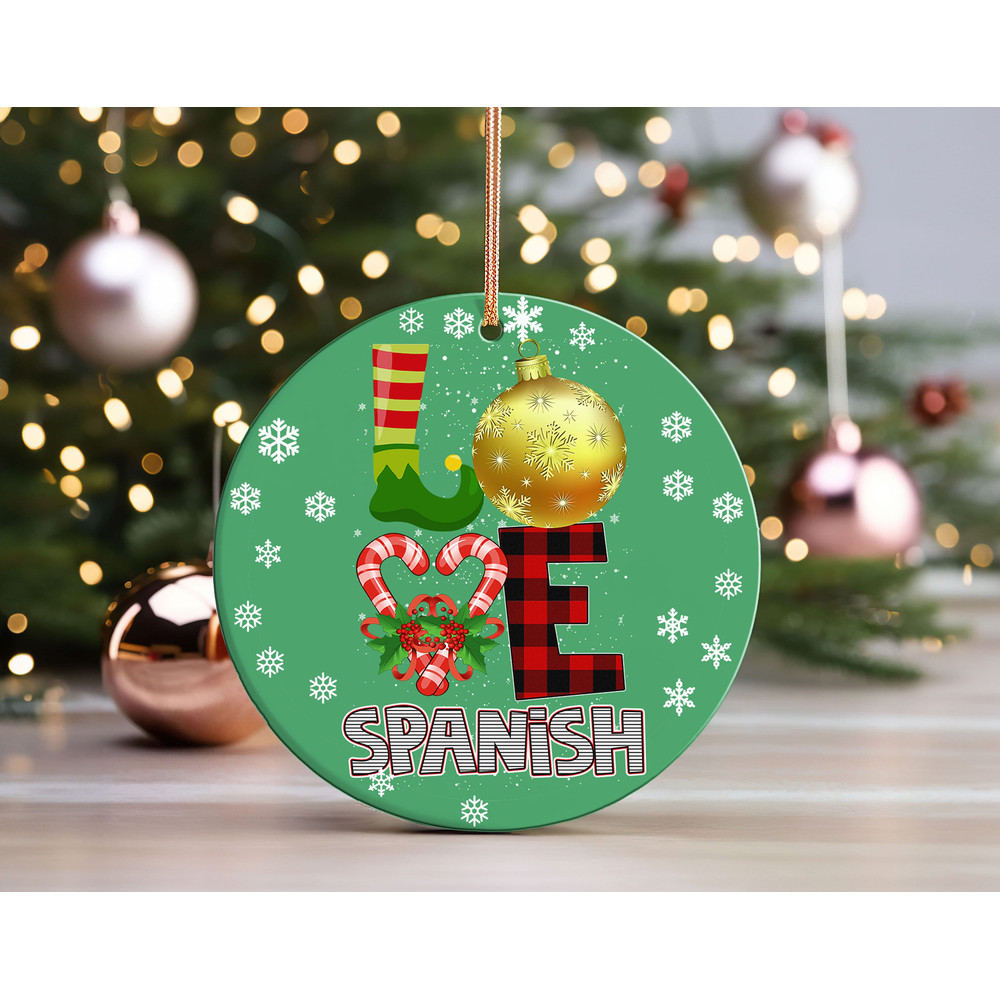 Christmas Love Spanish Santa Elf Candy Ornament, Bilingual Teacher Ugly Christmas Gift, Maestra Bilingue Ornament Classroom Decor.jpg
