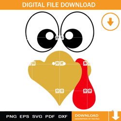 turkey face svg, thanksgiving svg, thanksgiving turkey svg