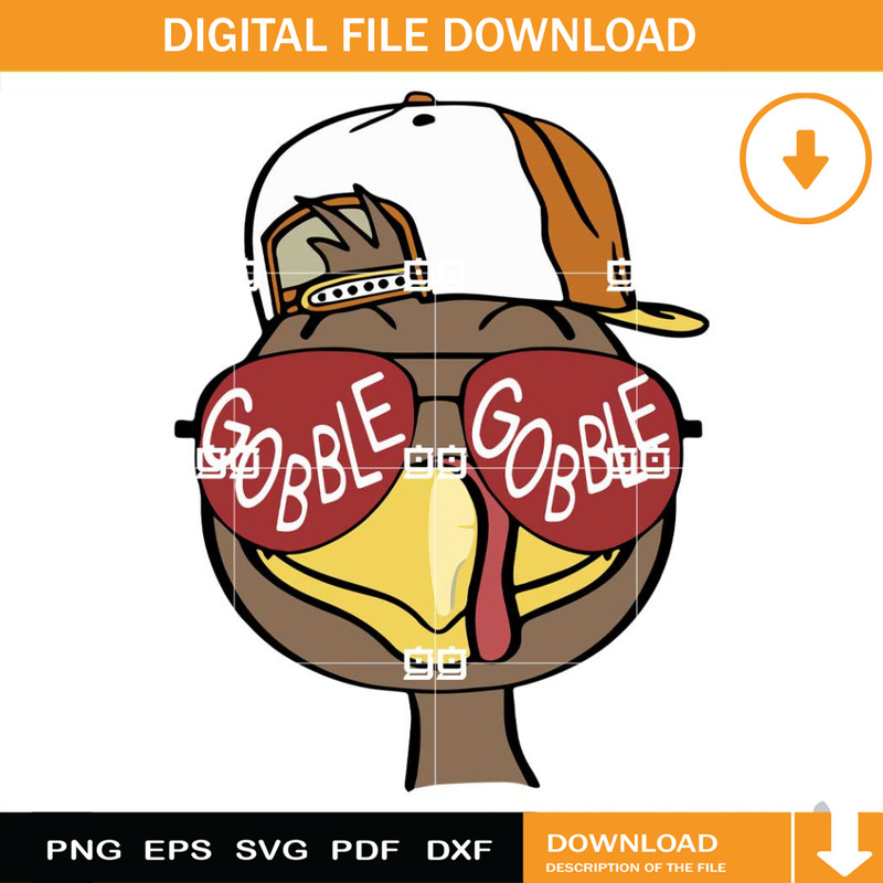 Turkey Gobble Gobble SVG, Turkey SVG, Turkey Thanksgiving SVG.jpg
