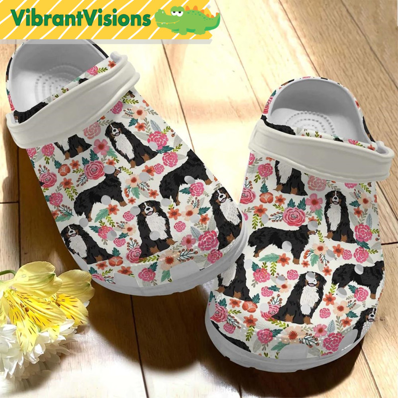 Personalized Dog Flower Bernese Mountain Crocs Discover Comfort And Style Clog Shoes With Funny Cr