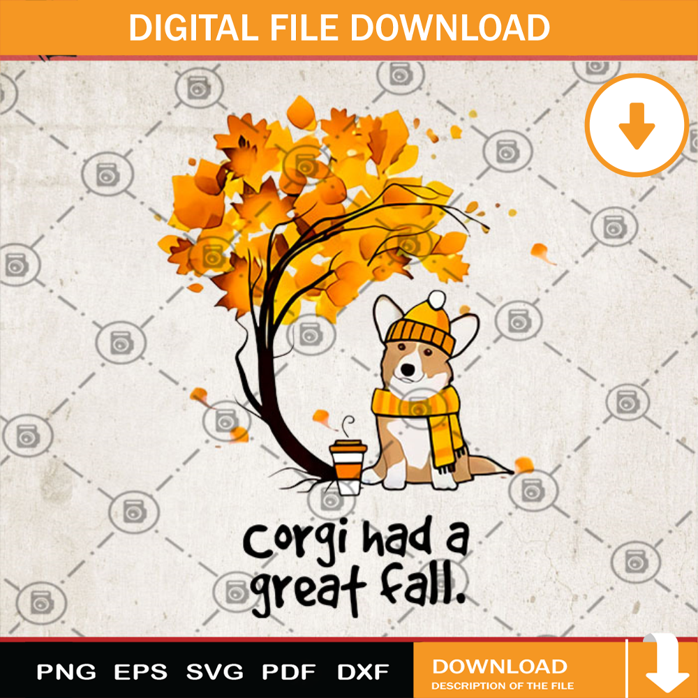 Corgi Had A Great Fall PNG, Corgi PNG, Halloween PNG, Autumn PNG, Dog PNG Digital Download.jpg