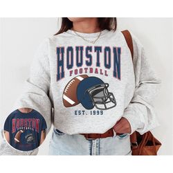 Vintage Houston Football Crewneck Sweatshirt \ T-Shirt, Texan Sweatshirt, Vintage Style Houston Shirt, Houston Fans Gift