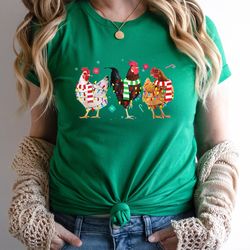christmas chickens shirt, christmas farm sweatshirt, chicken lover xmas gift, christmas chickens gift, farm animal sweat