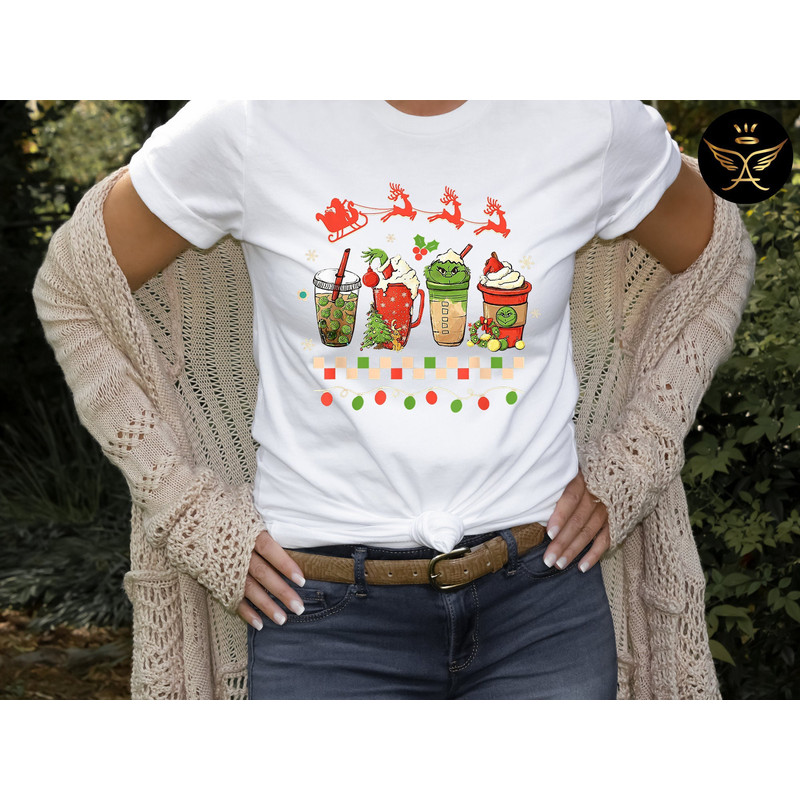 Christmas Coffee Shirt, Peppermint Iced Latte Snowmen Sweets Snow Warm Cozy Winter Women Shirt, Christmas Latte Shirt 1.jpg