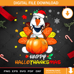 happy hallothanksmas olaf frozen pumpkin halloween christmas png, frozen png