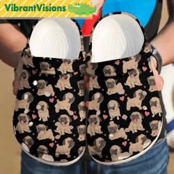 pug puppies hearts happy valentine's day crocs