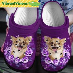 purple roses chihuahua crocs