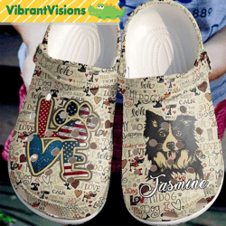 vintage border collie crocs clog shoes