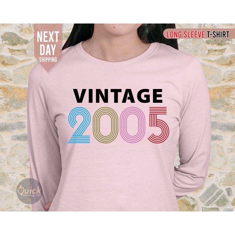 18th Birthday Long sleeve Tshirt, Vintage Birthday Shirt 2023, 2005 Birthday t shirt for Girls, Vintage 2005 Birthday gift shirt, Birthday t.jpg