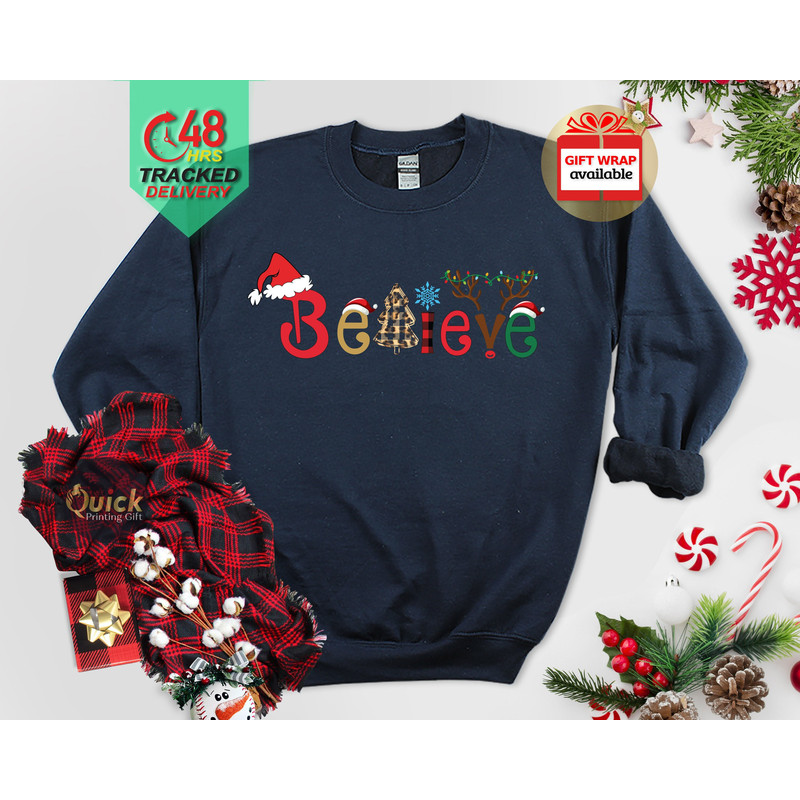Believe Christmas Jumper, Funny Christmas Jumpers for Women Men, funny Christmas jumper, ugly Christmas jumper, Christmas jumper family kids.jpg