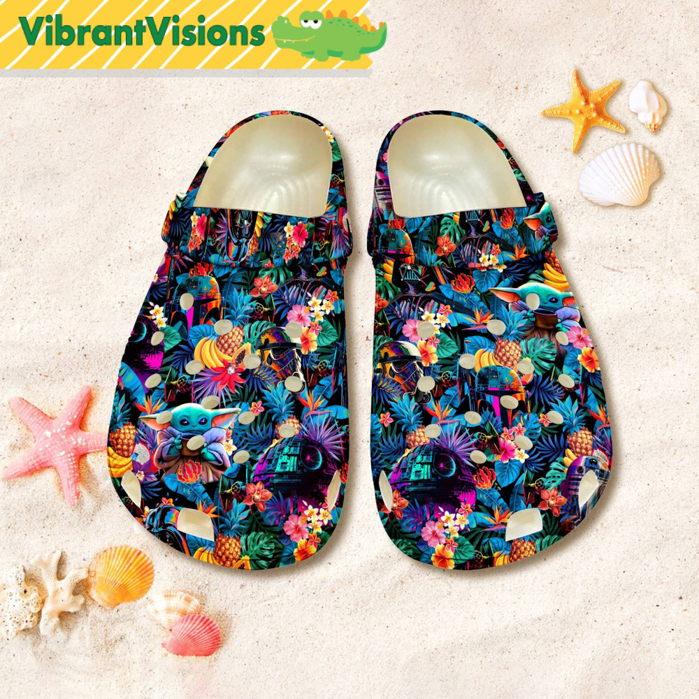 The Mandalorian Synthwave Shoes Baby Yoda Darth Vader R2D2 Boba Fett Shoes Anakin Skywalker Beach