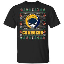 christmas grateful dead chargers t-shirt deadhead tee va08
