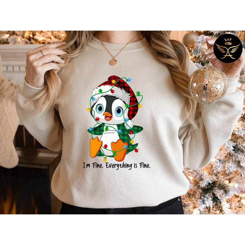 Cute Penguins Sweatshirt, Christmas Penguins Pullover, Christmas Light Crewneck Sweat, Penguin Lover Sweatshirt, Christmas Decorations Sweat.jpg