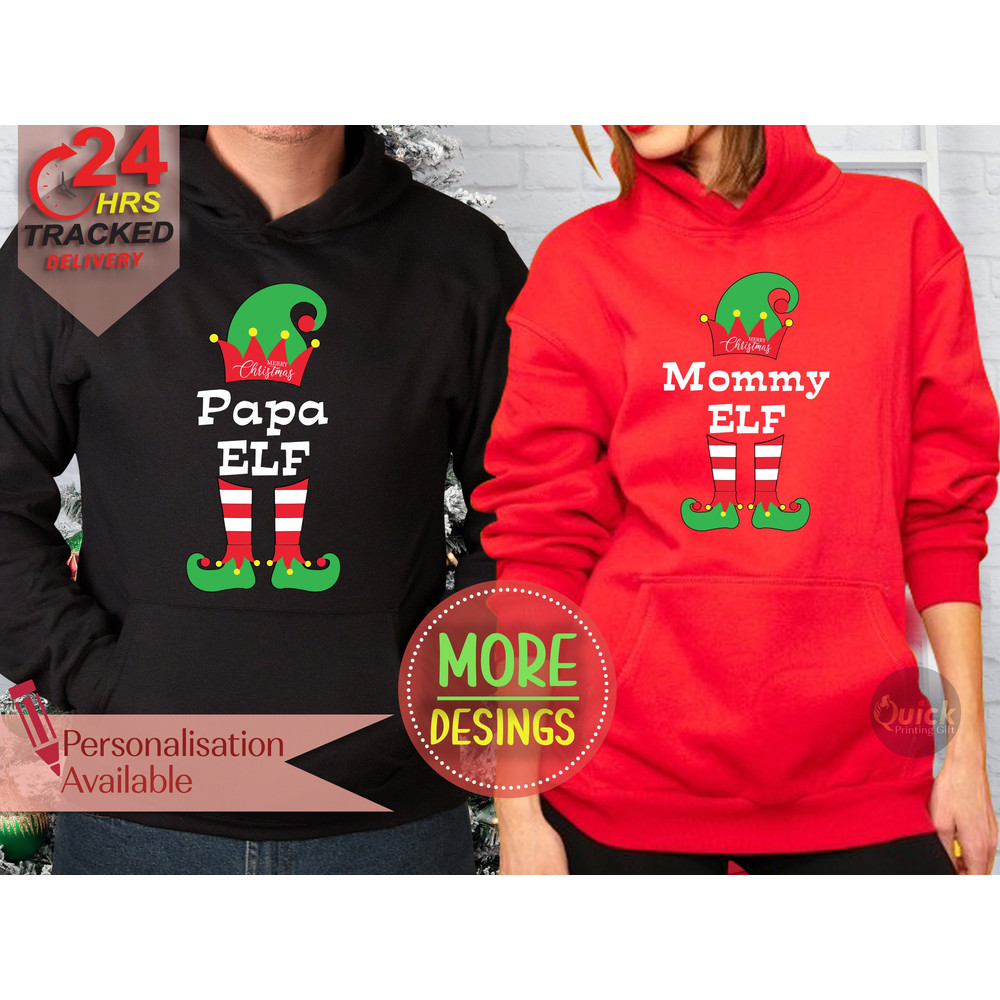 Custom Family Elf Christmas Hoodie, Matching Christmas Dad Mum Sweatshirt, Funny Christmas Jumper, Elf Kids Costume, Christmas Gifts Dad Mum.jpg