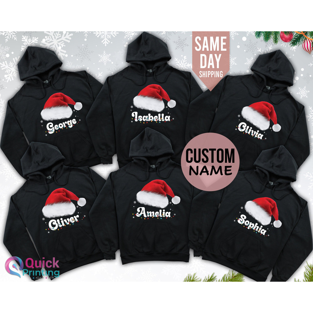 Custom Hoodie, Family Christmas Hat Gift, Personalized Xmas Hoodie, Personalised Family Christmas Jumper - Customised Christmas Sweater 2023.jpg