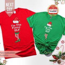 funny elf christmas shirt, cute christmas elf tshirt costume, personalised christmas gift for friend