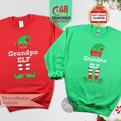 funny grandpa elf christmas sweatshirt, matching family christmas sweatshirt, funny christmas jumper,  christmas gift fo