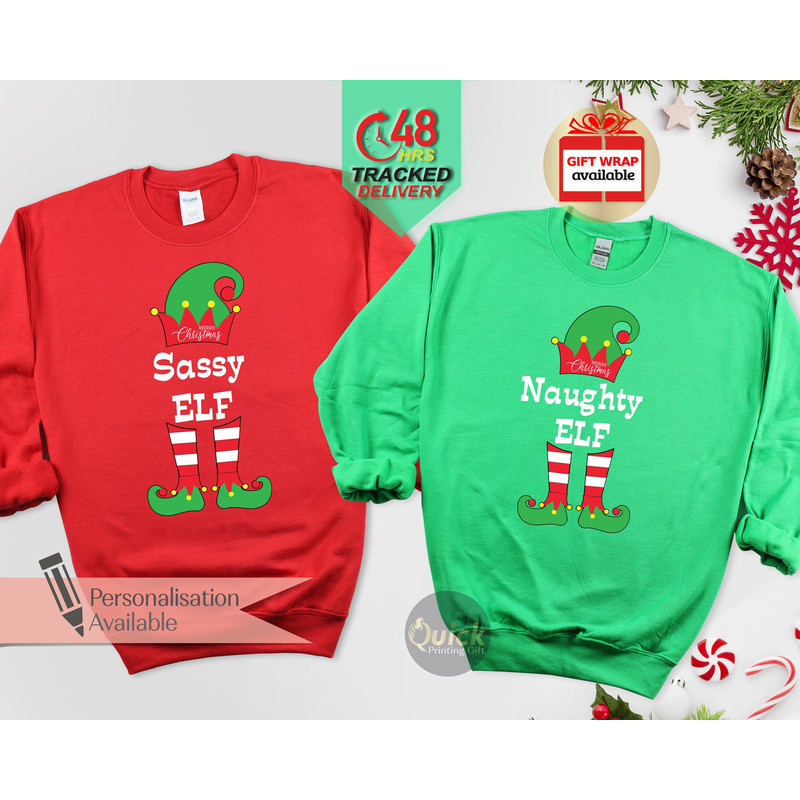 Funny Matching Family Christmas Sweatshirt, I'm the Sassy Elf, Naughty Elf, Boss Elf, Cute Elf, Funny Elf Christmas Jumper, Christmas Gifts.jpg