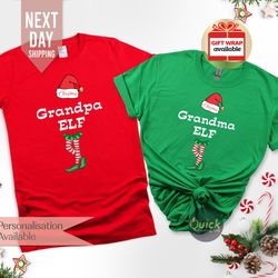 grandpa elf christmas shirt, grandma christmas tshirt, christmas family shirt, christmas gift for funny grandpa 1
