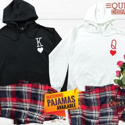 king of spades and queen of hearts sweatshirt, king and queen matching couple hoodie, valentines day sweats, anniversary