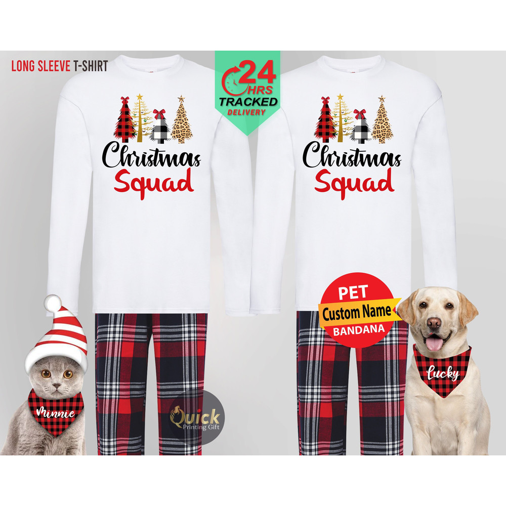 Matching Christmas Family Pyjamas, Christmas Squad Long Sleeve Tshirt, Christmas Pajamas for Women Men, Christmas Gifts for Cousins 2.jpg