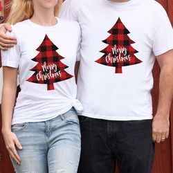 merry christmas shirt for women, cute christmas tree shirt buffalo plaid, holiday family shirts top, new year shirt, chr