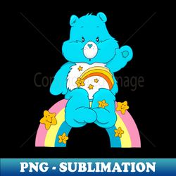 CARE Bear - Rainbow Cartoon vintage childhood animated 1980s cartoons friendship love nostalgic - High-Resolution PNG Sublimation File - Stunning Sublimation Graphics