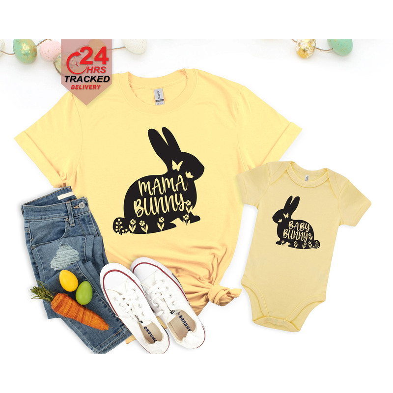 Personalised Easter Children T-Shirt, Mama Bunny Baby bunny Tshirt, Children Tshirt Bunny Tshirt, Easter present Gift,  Easter Top T-shirt.jpg