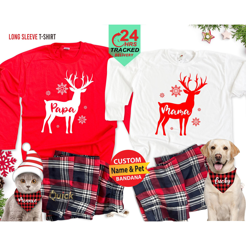 Personalised Family Christmas Tshirt, Christmas ReindeerTshirt, Holiday Pajamas, Dad Mum Matching Christmas Outfit, Christmas Gifts 2022.jpg