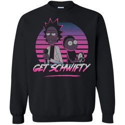 agr rick and morty get schwifty sunset 80s retro style sweatshirt