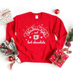 christmas lights and hot chocolate jumper 2020 christmas family jumper unisex adult kids sizes funny matching family