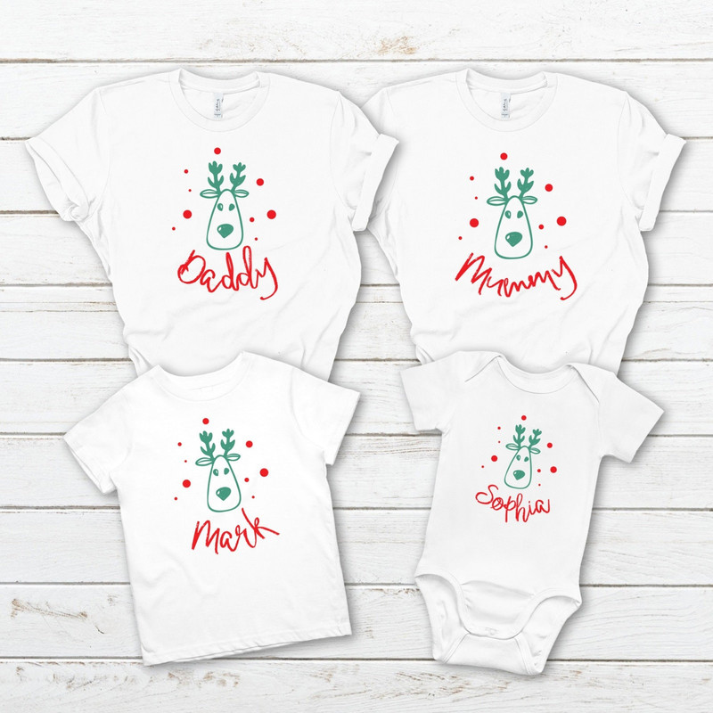 Cute Matching Family Christmas T- shirts Reindeer Matching Family Xmas top Christmas Tshirts Festive family T-Shirts.jpg