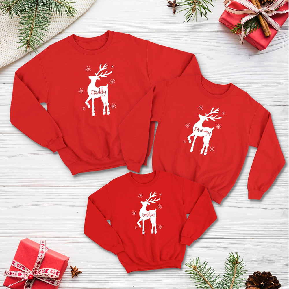 Matching Family Christmas jumper Reindeer Xmas sweatshirt Festive family set.jpg
