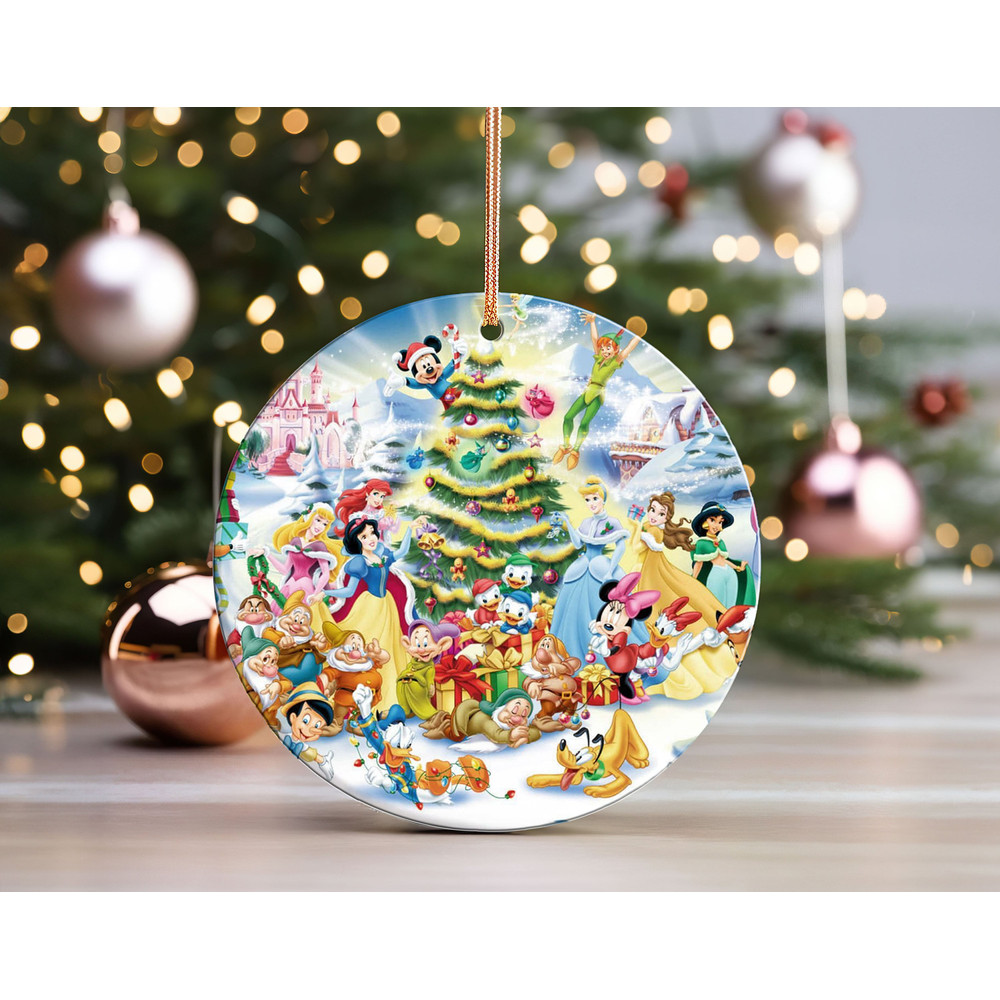 Disney Characters Christmas Ornament, Merry Christmas Tree Decor Ornament, Disney Family Christmas Gift.jpg