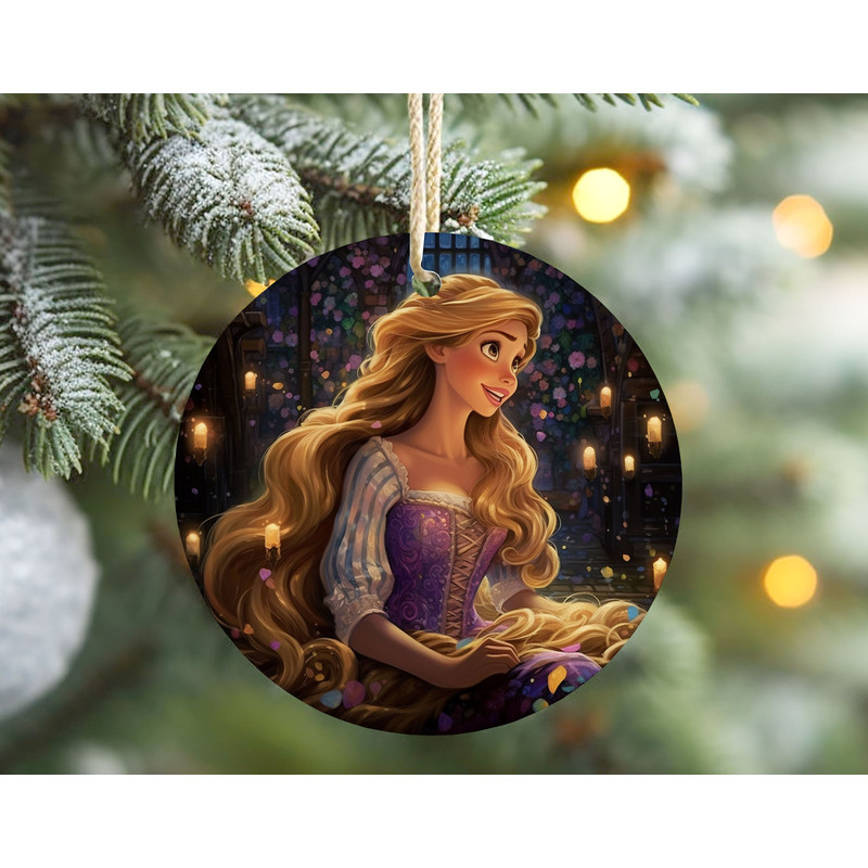 Disney Tangled Rapunzel Ornament, Disney Princess Christmas Tree Decor, First Christmas Ceramic Ornament, Disney Keepsake Gift.jpg