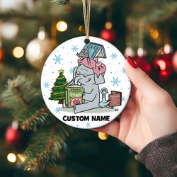 elephant and piggie ornament, piggie ornaments, elephant piggie pigeon christmas keepsake