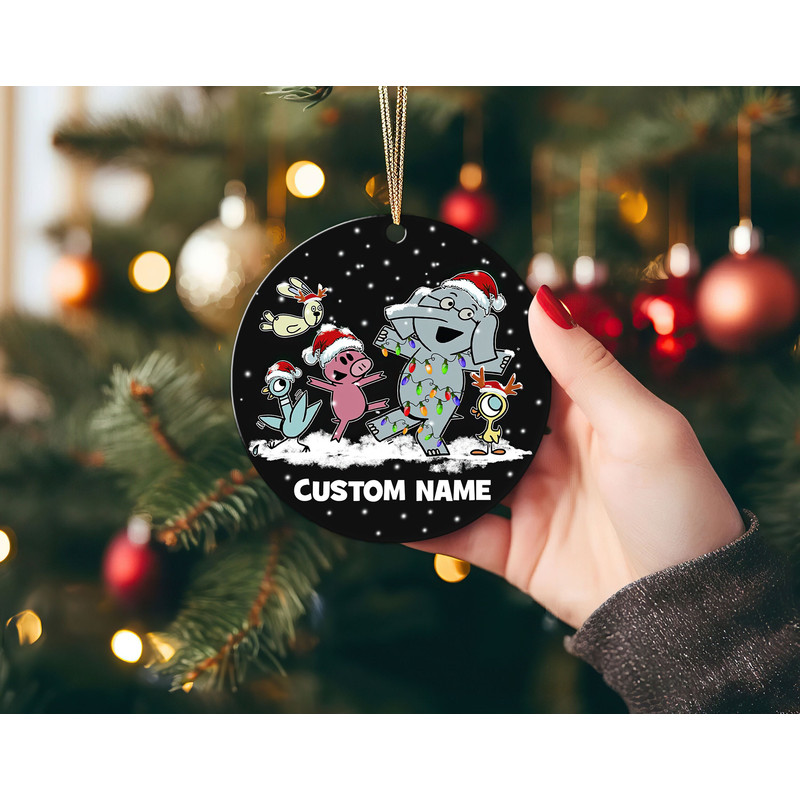 Elephant Piggie and Friends Christmas Ornament, Children's Book Ornaments, Book Lover Christmas Gift, Holiday Gift for Teacher.jpg