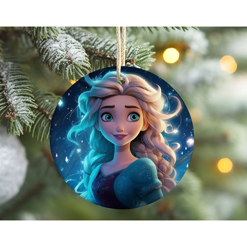 Elsa Ceramic Ornament Christmas Disney Hanging Ornament, Frozen Hanging Ornament, Disney Princess Christmas Tree Decor.jpg