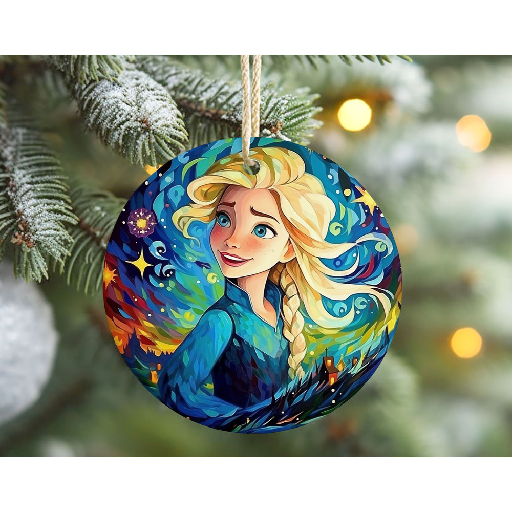 Elsa Ceramic Ornament Frozen Christmas Home Decor, Elsa Princess Gift for Little Girl, Queen Elsa Princess Keepsake.jpg