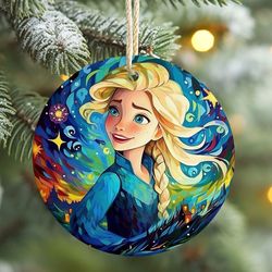 elsa ceramic ornament frozen christmas home decor, elsa princess gift for little girl