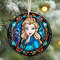 Elsa Stained Glass Ornament Frozen Christmas Ceramic Ornament, Personalized Friendship Gift, Disney Elsa Christmas Decor.jpg